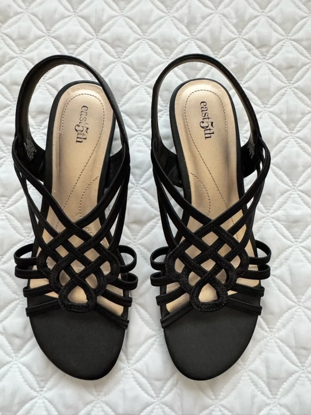East 5th Black Reno Wedge Sandals Size 7